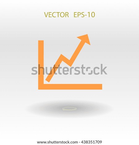 Flat icon of graph