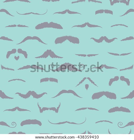 Mustaches against blue background