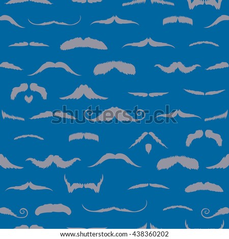 Mustaches against blue background