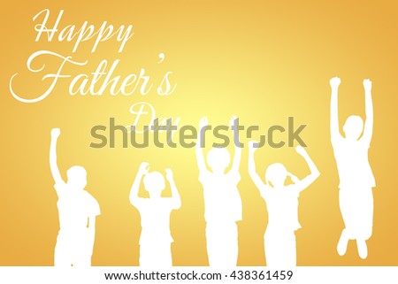 Happy fathers day against yellow background