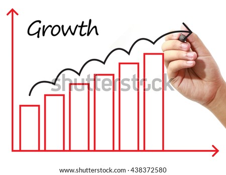 Businessman drawing Growth Graph on virtual screen. Business, banking, finance and investment concept.