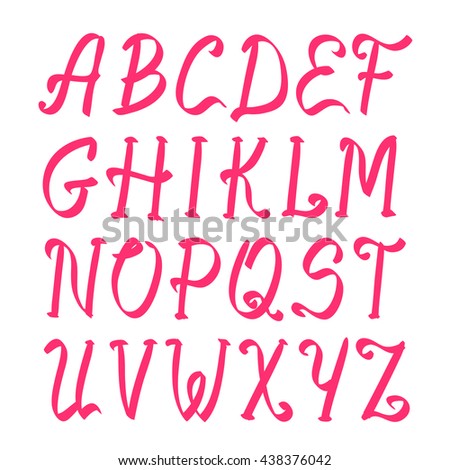 pink capital alphabet letters. raster illustration