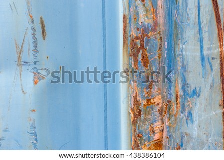 Corroded white metal background. Rusted white painted metal wall. Rusty metal background with streaks of rust. Rust stains. The metal surface rusted spots. rust corrosion.