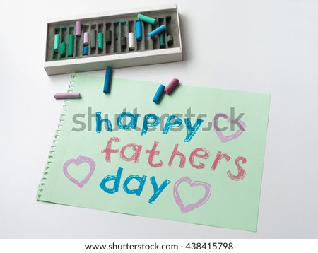 A child's drawing. Greetings happy father's Day