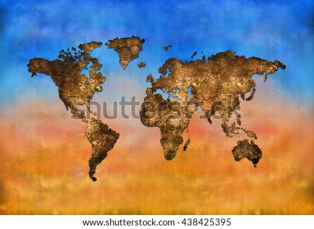 Art Map. World map.