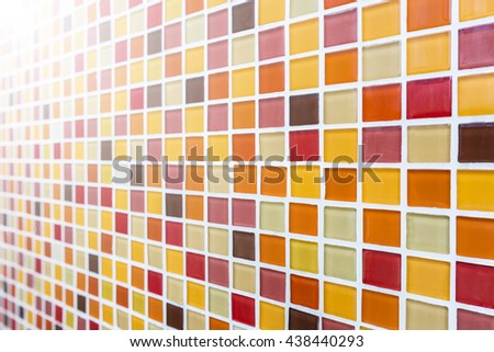 Abstract square mosaic background, Selective focus