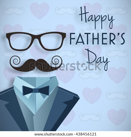 Happy fathers day message on blue background