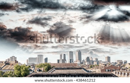 Buildings and skyline of New Orleans, Lousiana.