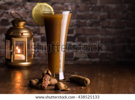 Tamarind Juice with Fanoos Horizontal Royalty-Free Stock Photo #438525133