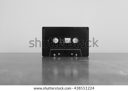 Vintage Cassette Tape in Black and White