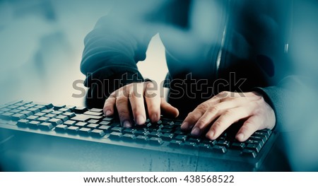Cyber crime attack on bank Royalty-Free Stock Photo #438568522