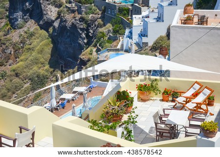 the picturesque island of Santorini in Greece