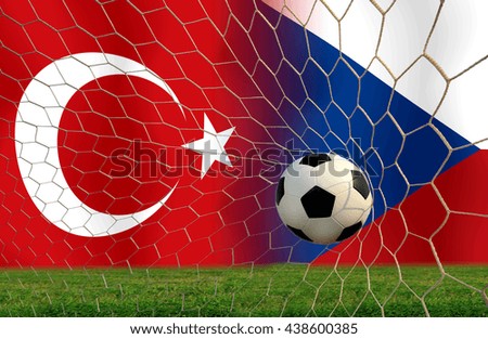 Football competition between national teams, Turkey and Czech.