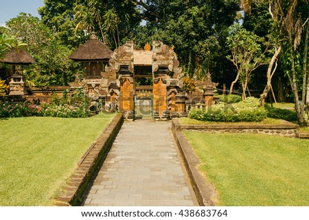 Temple houses surrounded by water,  Indonesia Royalty-Free Stock Photo #438683764