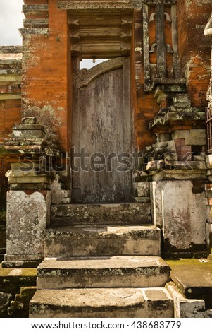 Doorway with stairs in an Indonesian temple Royalty-Free Stock Photo #438683779