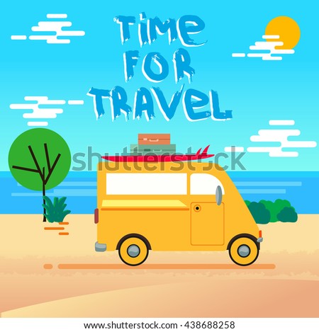 summer time vector background. Summer Adventure poster. 