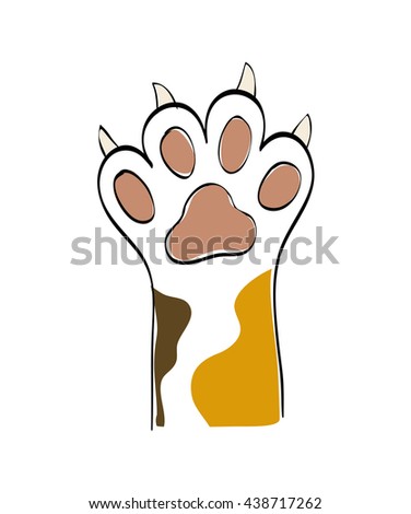Cat concept. animal foot  icon. vector graphic