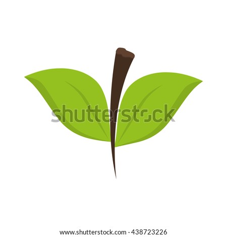 Colorfull leaves with branch design. vector graphic