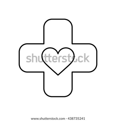  cross design. medical care concept. silhouette illustration. ve