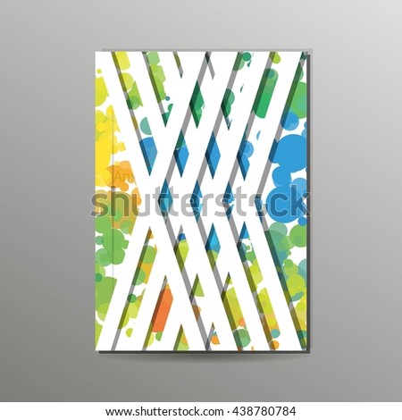 Annual Report Cover, Brochure, Flyer Template With Stripes