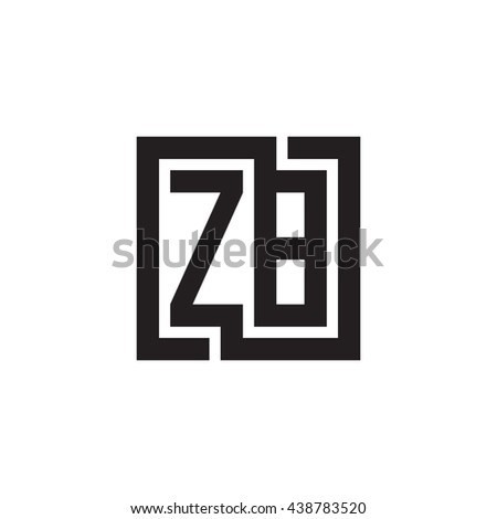 ZB initial letters looping linked square monogram logo