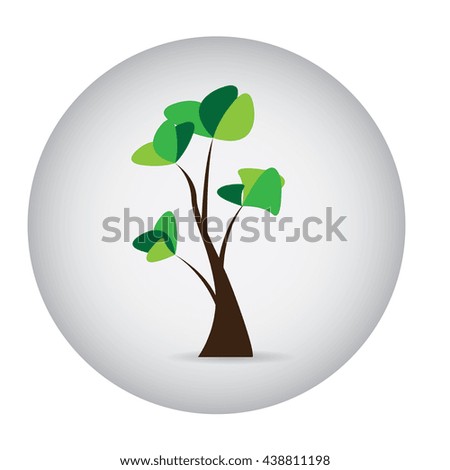 Isolated abstract tree label, Vector illustration