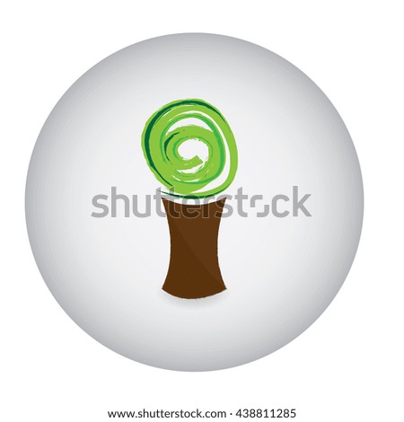 Isolated abstract tree label, Vector illustration