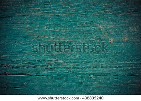Wooden wall painted in dark turquoise color use for background