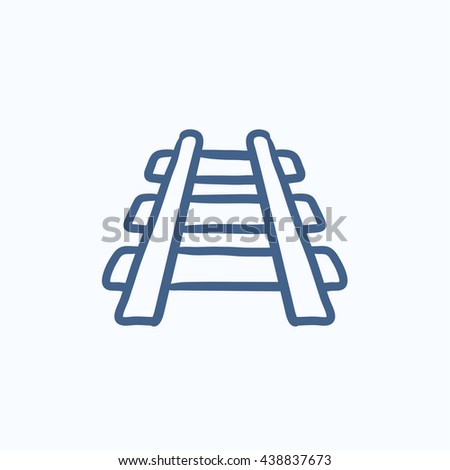 Railway track vector sketch icon isolated on background. Hand drawn Railway track icon. Railway track sketch icon for infographic, website or app.