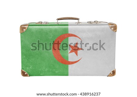 Vintage suitcase with Algeria flag