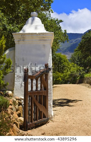 Entrance to Groot Constantia manor house in Cape Town, South Africa Royalty-Free Stock Photo #43895296