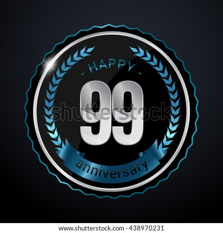 99 Years Silver anniversary logo, low poly design number