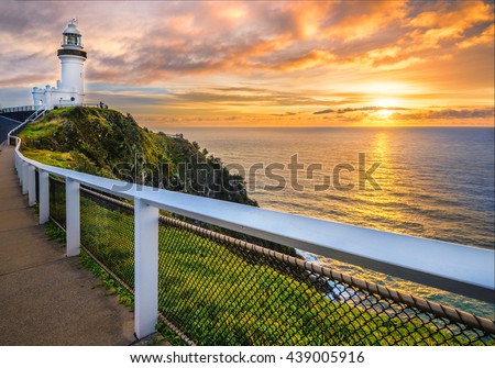 Sunrise at Vape Byron. Horizontal frame. Royalty-Free Stock Photo #439005916