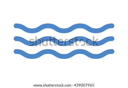 Blue ocean sea water line art vector icon for apps and websites
