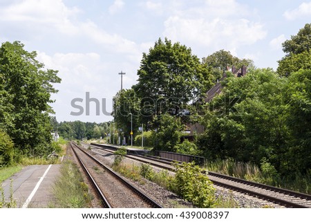 photo of small train station  in a European city
