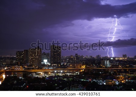 thunder storm in Bangkok