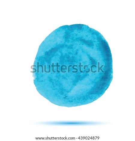 Abstract blue watercolor stain. Trace watercolors spot for your design