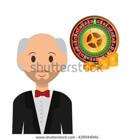 Casino design. Person and Game icon. Isolated illustration