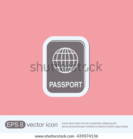 international passport icon. Symbol of travel . Icon personal document