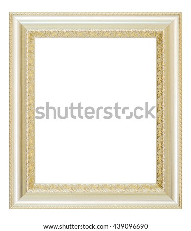Silver picture frame. Isolated path and over white background