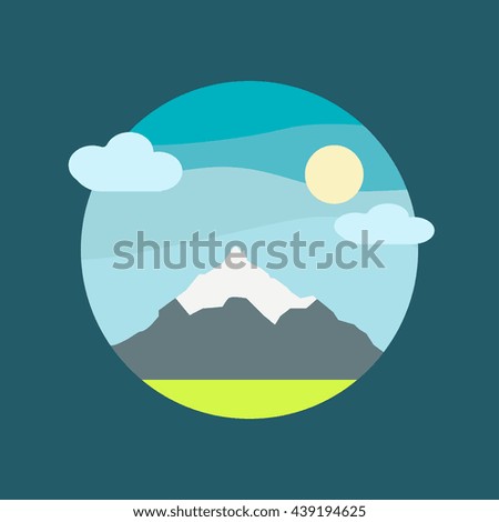 Mountain flat landscape travel background 