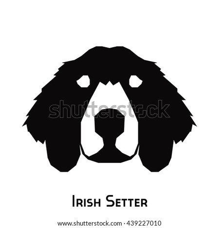 Isolated silhouette of an Irish Setter on a white background