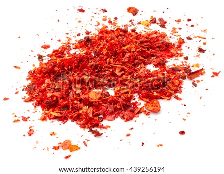 Red dry pepper isolated on white background