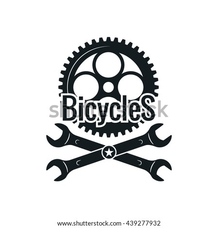 Vintage bike repair logo.