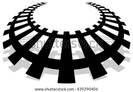 Railway, railroad silhouettes with distortion effect. Train, metro, subway, tram transportation concepts.