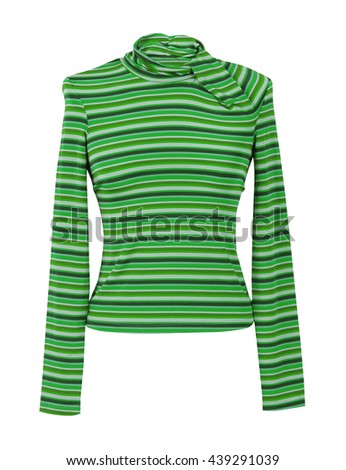 green fashion sweater isolated on white background