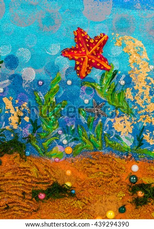 Underwater seascape - abstract drawing background