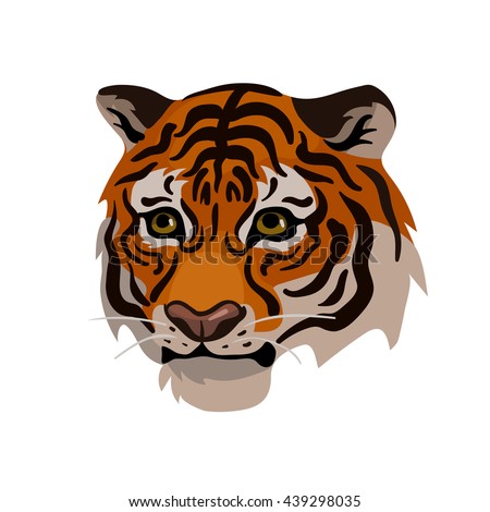 Vector simple tiger portrait