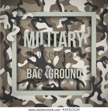 Military modern camouflage background with tags. Army symbol of defense. Vector Illustration.