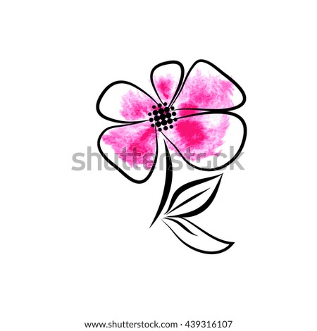 flower object from blots. Vector